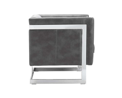 Sunpan - Ikon Yvette Armchair - Stainless Steel - Cantina Magnetite - 110608_CLOSEOUT veiw 3