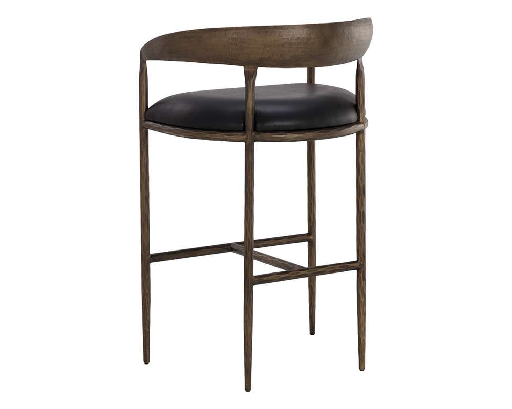 Sunpan - Zanatta Barstool - Charcoal Black Leather - 111001 veiw 4