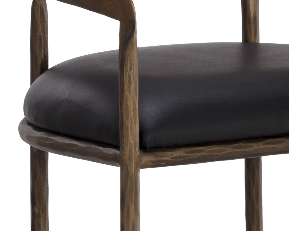 Sunpan - Zanatta Barstool - Charcoal Black Leather - 111001 view 5