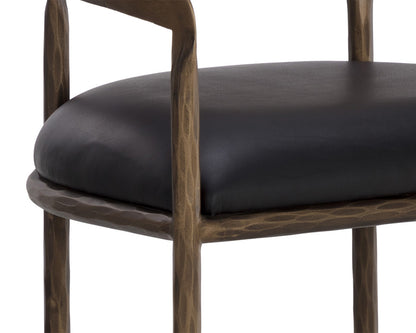 Sunpan - Zanatta Barstool - Charcoal Black Leather - 111001 view 5