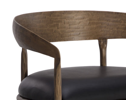 Sunpan - Zanatta Barstool - Charcoal Black Leather - 111001 view 6