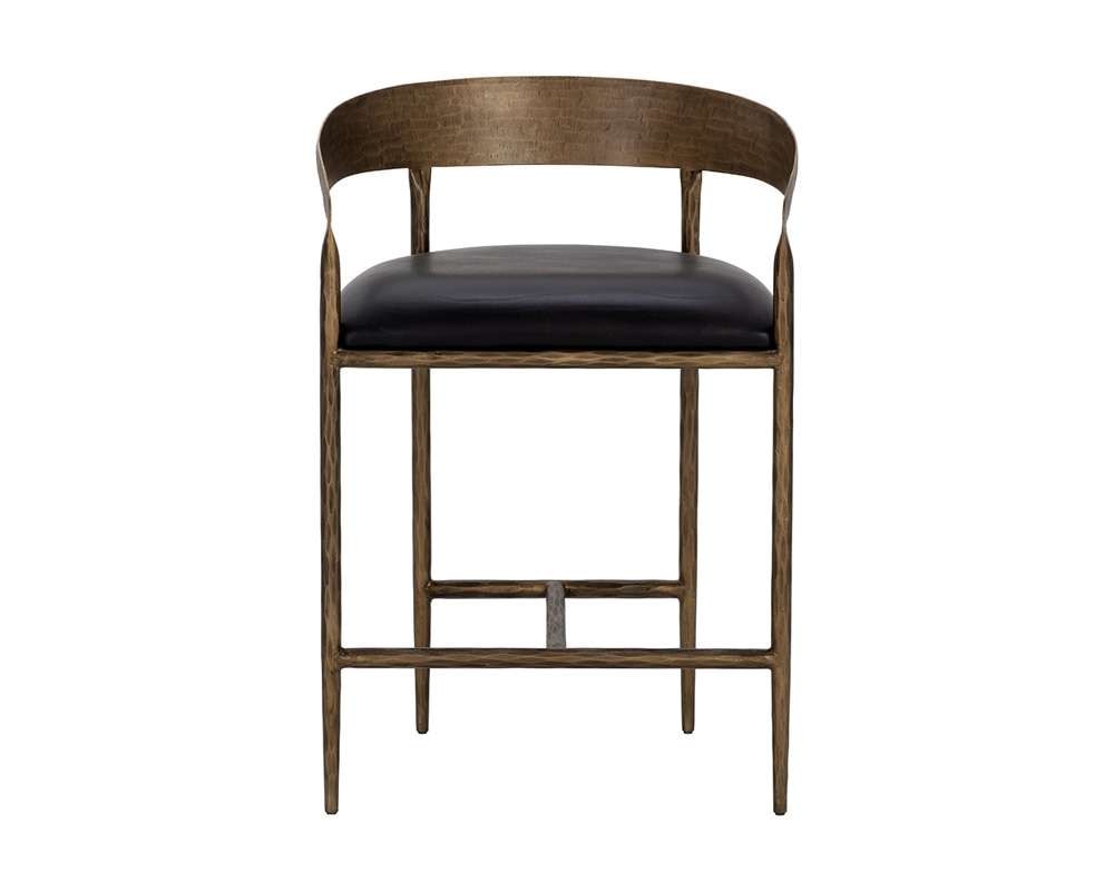 Sunpan - Zanatta Counter Stool - Charcoal Black Leather - 111000 veiw 2