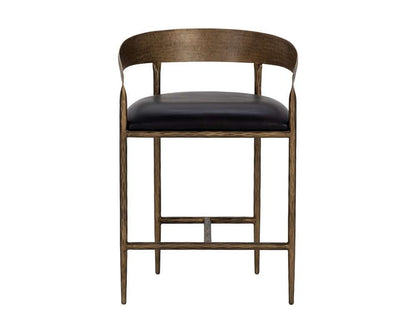 Sunpan - Zanatta Counter Stool - Charcoal Black Leather - 111000 veiw 2