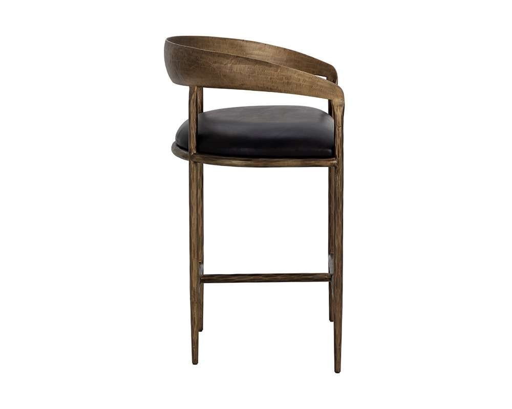Sunpan - Zanatta Counter Stool - Charcoal Black Leather - 111000 veiw 3