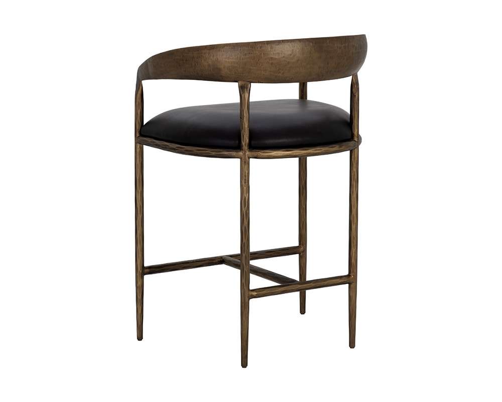 Sunpan - Zanatta Counter Stool - Charcoal Black Leather - 111000 veiw 4