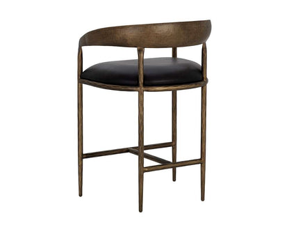 Sunpan - Zanatta Counter Stool - Charcoal Black Leather - 111000 veiw 4