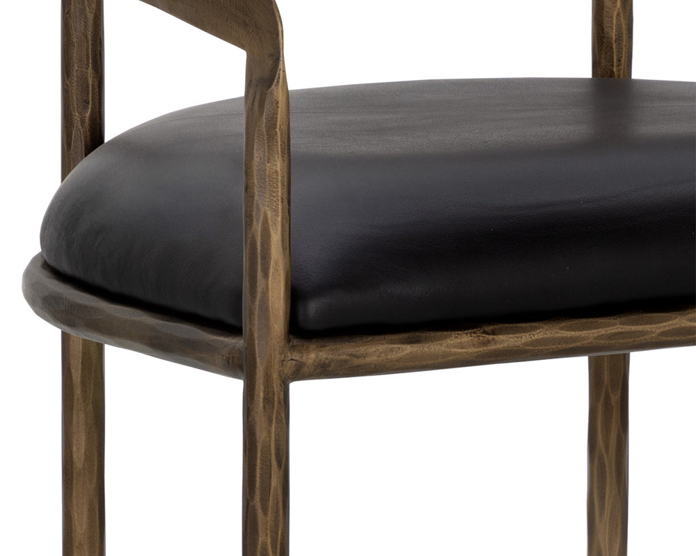 Sunpan - Zanatta Counter Stool - Charcoal Black Leather - 111000 view 8