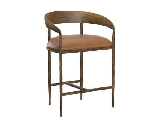 Sunpan - Zanatta Counter Stool - Tan Leather - 111796 view 1