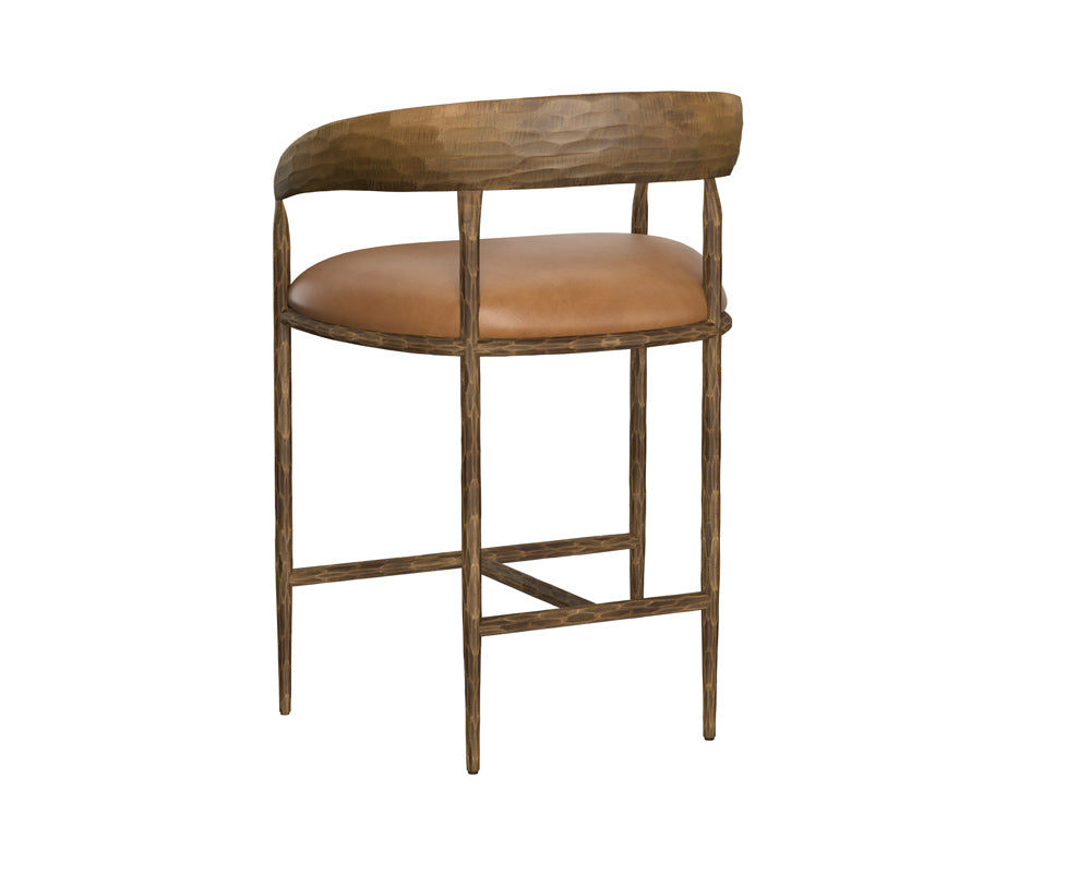 Sunpan - Zanatta Counter Stool - Tan Leather - 111796 view 2