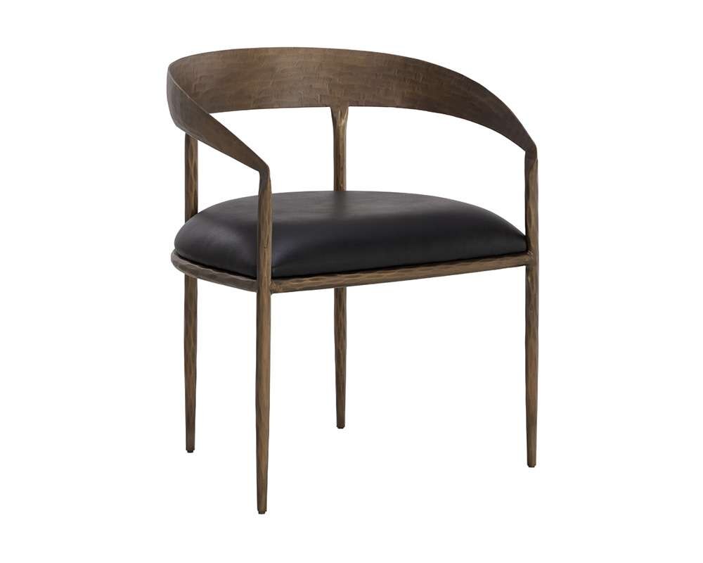 Sunpan - Zanatta Dining Armchair - Charcoal Black Leather - 110999 veiw 1