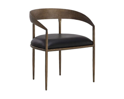 Sunpan - Zanatta Dining Armchair - Charcoal Black Leather - 110999 veiw 1