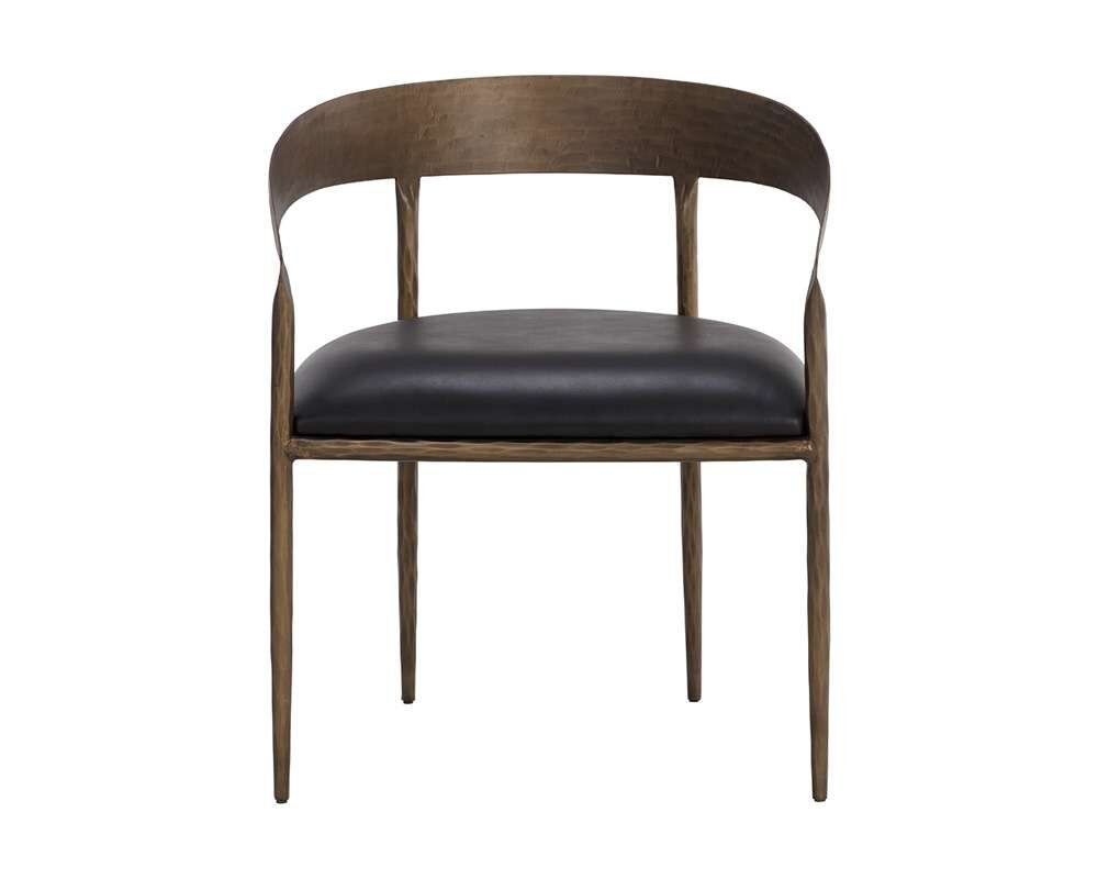 Sunpan - Zanatta Dining Armchair - Charcoal Black Leather - 110999 veiw 2