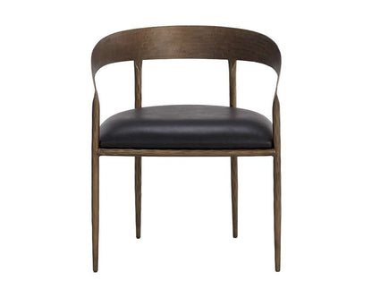 Sunpan - Zanatta Dining Armchair - Charcoal Black Leather - 110999 veiw 2