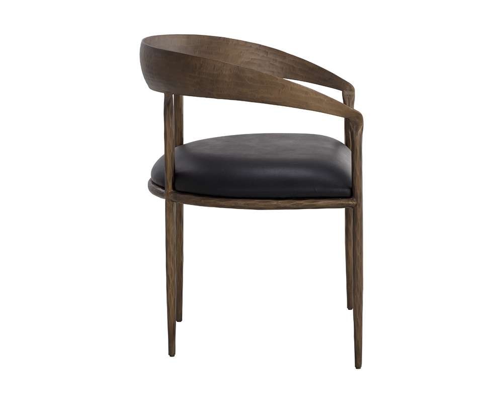 Sunpan - Zanatta Dining Armchair - Charcoal Black Leather - 110999 veiw 3