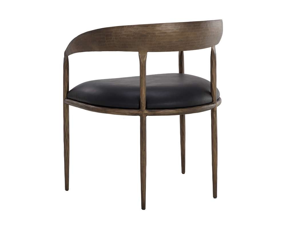 Sunpan - Zanatta Dining Armchair - Charcoal Black Leather - 110999 veiw 4