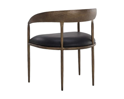 Sunpan - Zanatta Dining Armchair - Charcoal Black Leather - 110999 veiw 4