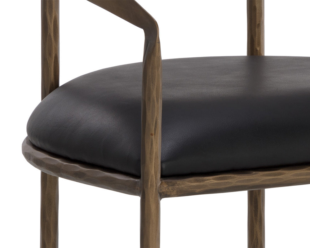Sunpan - Zanatta Dining Armchair - Charcoal Black Leather - 110999 view 5