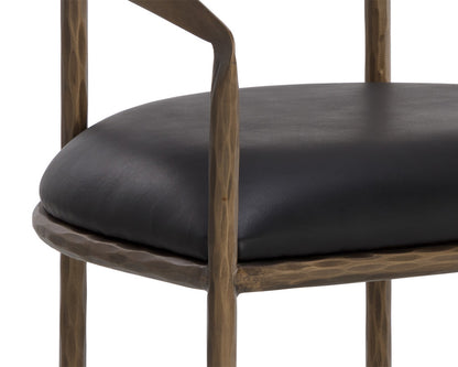 Sunpan - Zanatta Dining Armchair - Charcoal Black Leather - 110999 view 5