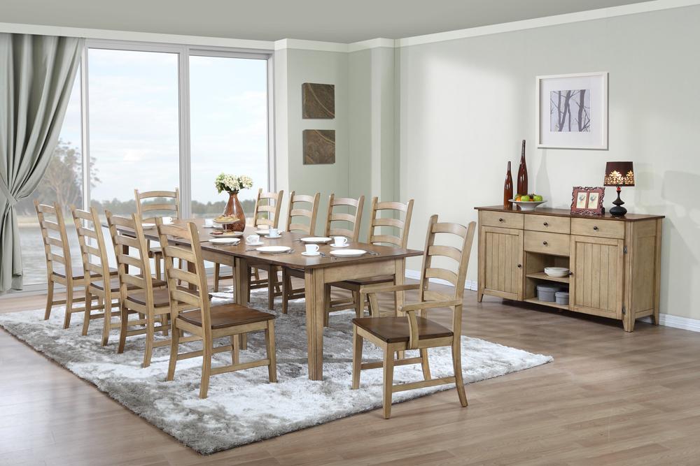 Sunset Trading - 12 Piece Brook Rectangular Extension Dining Set with Sideboard - DLU-BR134-PW12PC veiw 1