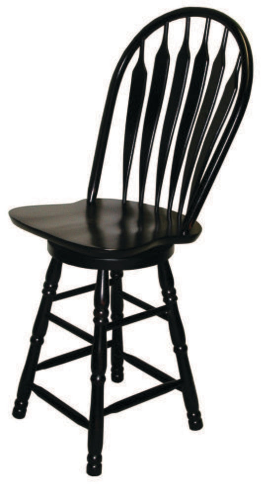 Sunset Trading - 24in Swivel Barstool in Antique Black - DLU-B24-AB veiw 1