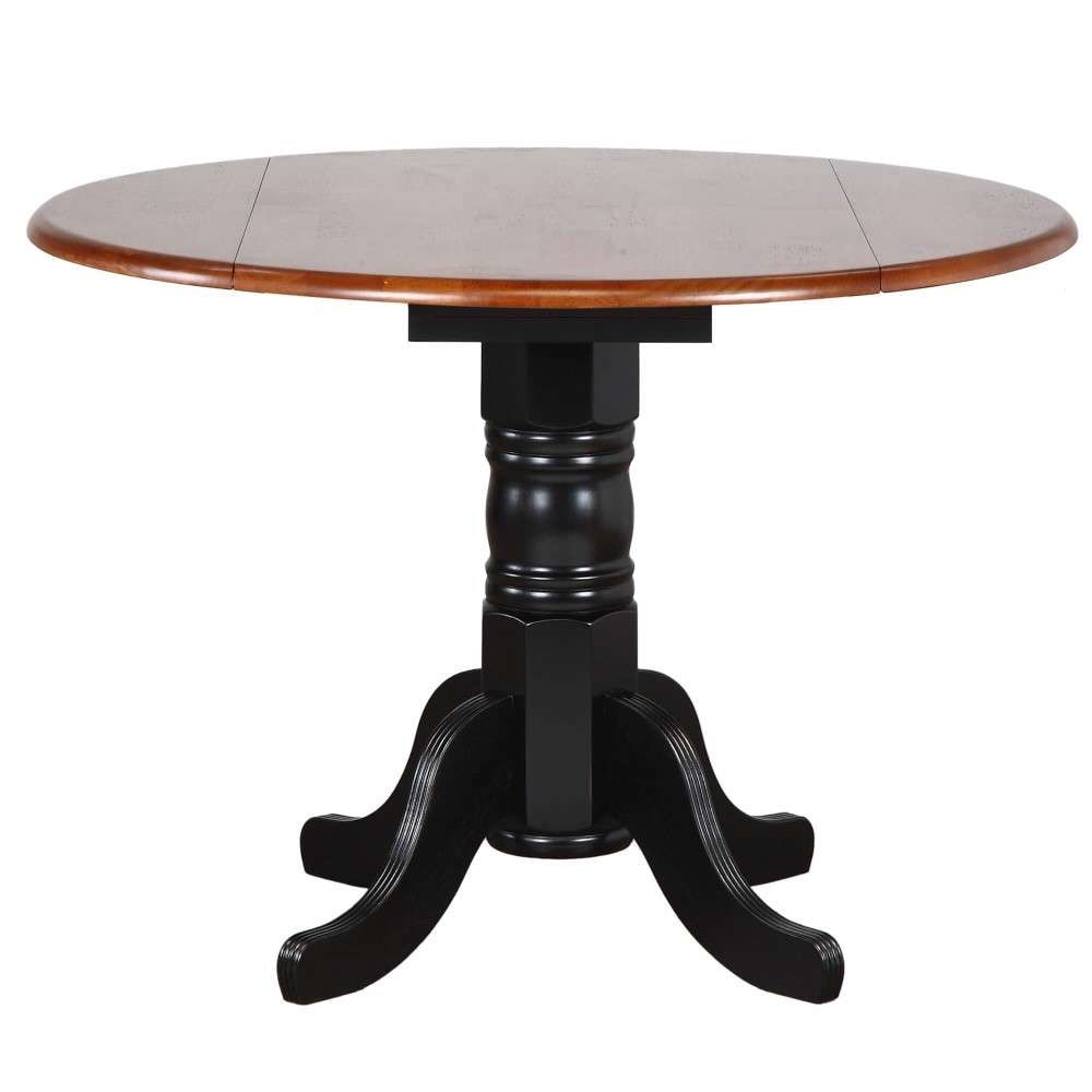 Sunset Trading - 3 Piece 42in Round Drop Leaf Dining Set with Arrowback Chairs - DLU-TPD4242-820-AB3PC veiw 3