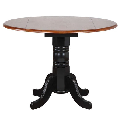 Sunset Trading - 3 Piece 42in Round Drop Leaf Dining Set with Arrowback Chairs - DLU-TPD4242-820-AB3PC veiw 3
