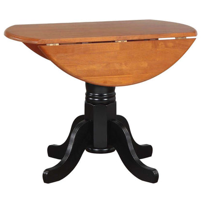 Sunset Trading - 3 Piece 42in Round Drop Leaf Dining Set with Arrowback Chairs - DLU-TPD4242-820-AB3PC veiw 4
