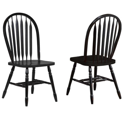 Sunset Trading - 3 Piece 42in Round Drop Leaf Dining Set with Arrowback Chairs - DLU-TPD4242-820-AB3PC veiw 6