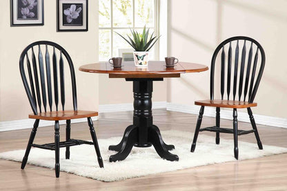 Sunset Trading - 3 Piece 42in Round Drop Leaf Dining Set with Arrowback Chairs - DLU-TPD4242-820-BCH3PC veiw 1