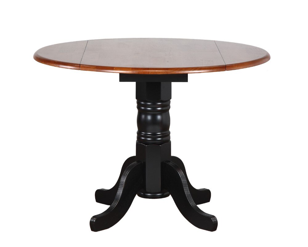 Sunset Trading - 3 Piece 42in Round Drop Leaf Dining Set with Arrowback Chairs - DLU-TPD4242-820-BCH3PC veiw 2