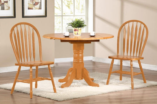 Sunset Trading - 3 Piece 42 Round Drop Leaf Dining Set With Arrowback Chairs - DLU-TPD4242-820-LO3PC veiw 1