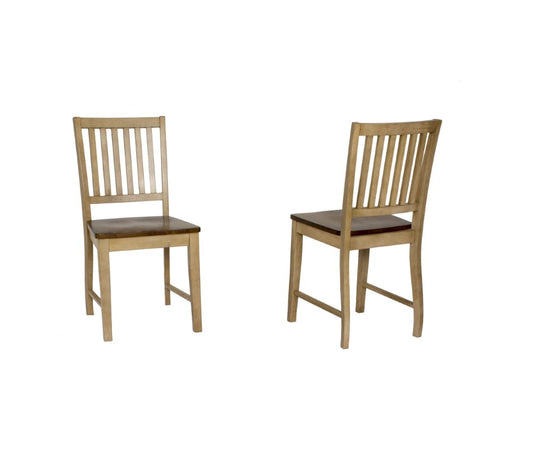 Sunset Trading - 3 Piece Brook 36in Round Dining Set with Slat Back Chairs - DLU-BR3636-C60-PW3PC veiw 2
