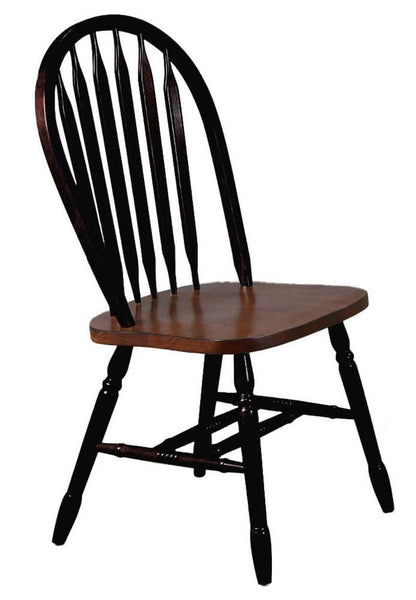 Sunset Trading - 3PC 34-48in Rectangular Expandable Solid Wood Dining Set  - Antique Black with Cherry Rub Through and Chestnut Brown - PK-3448CT-820CM-BCH3P veiw 6