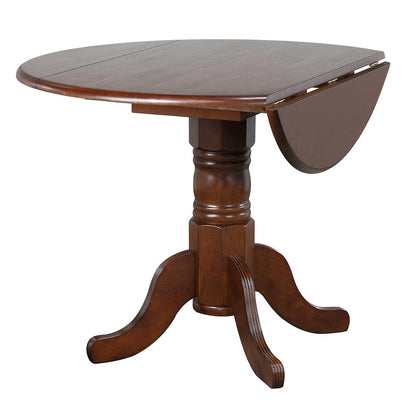 Sunset Trading - 3PC 42in Round Extendable Solid Wood Dining Set  - Antique Black with Cherry Rub Through and Chestnut Brown - DLU-4242CT-820CM-BCH3P veiw 4