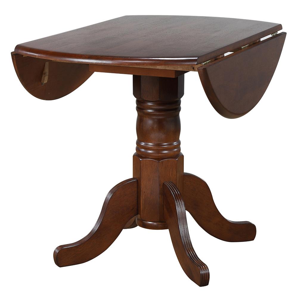 Sunset Trading - 3PC 42in Round Extendable Solid Wood Dining Set  - Antique Black with Cherry Rub Through and Chestnut Brown - DLU-4242CT-820CM-BCH3P veiw 5