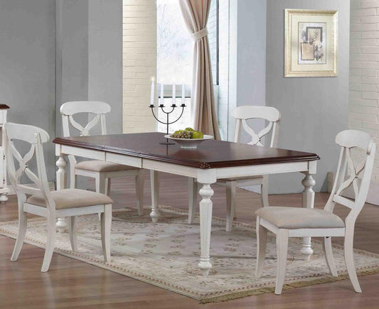 Sunset Trading - 5 Piece Andrews Butterfly Leaf Dining Table Set in Antique White - DLU-ADW4276-C12-AW5PC veiw 1