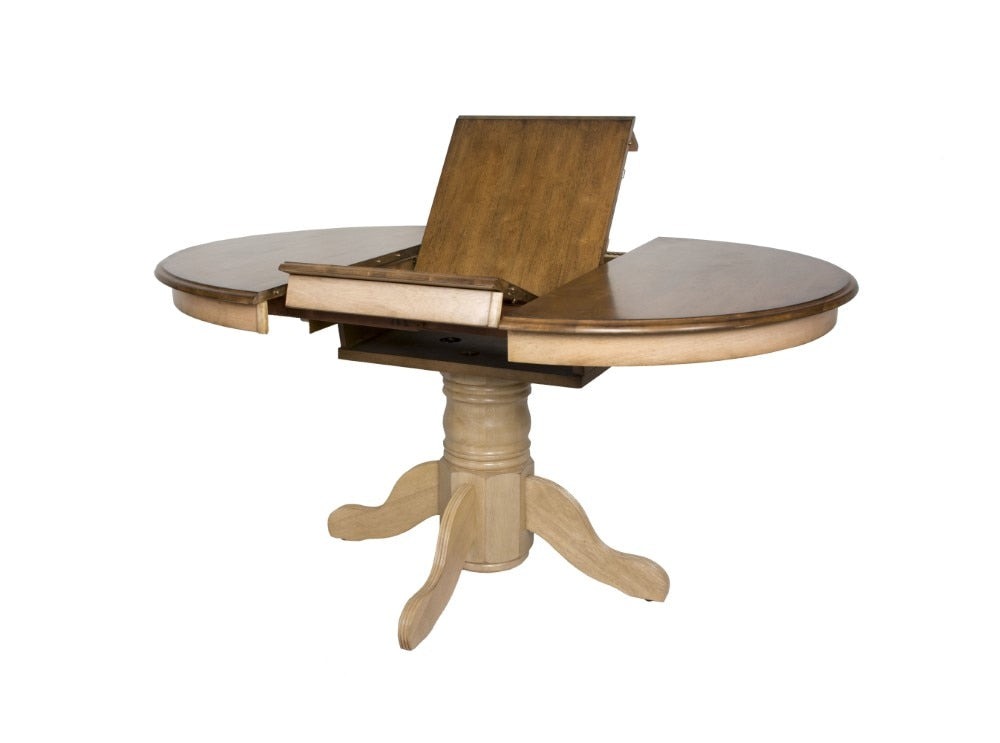 Sunset Trading - 5 Piece Brook Round or Oval Butterfly Leaf Dining Set with Napoleon Chairs - DLU-BR4260-C50-PW5PC veiw 3