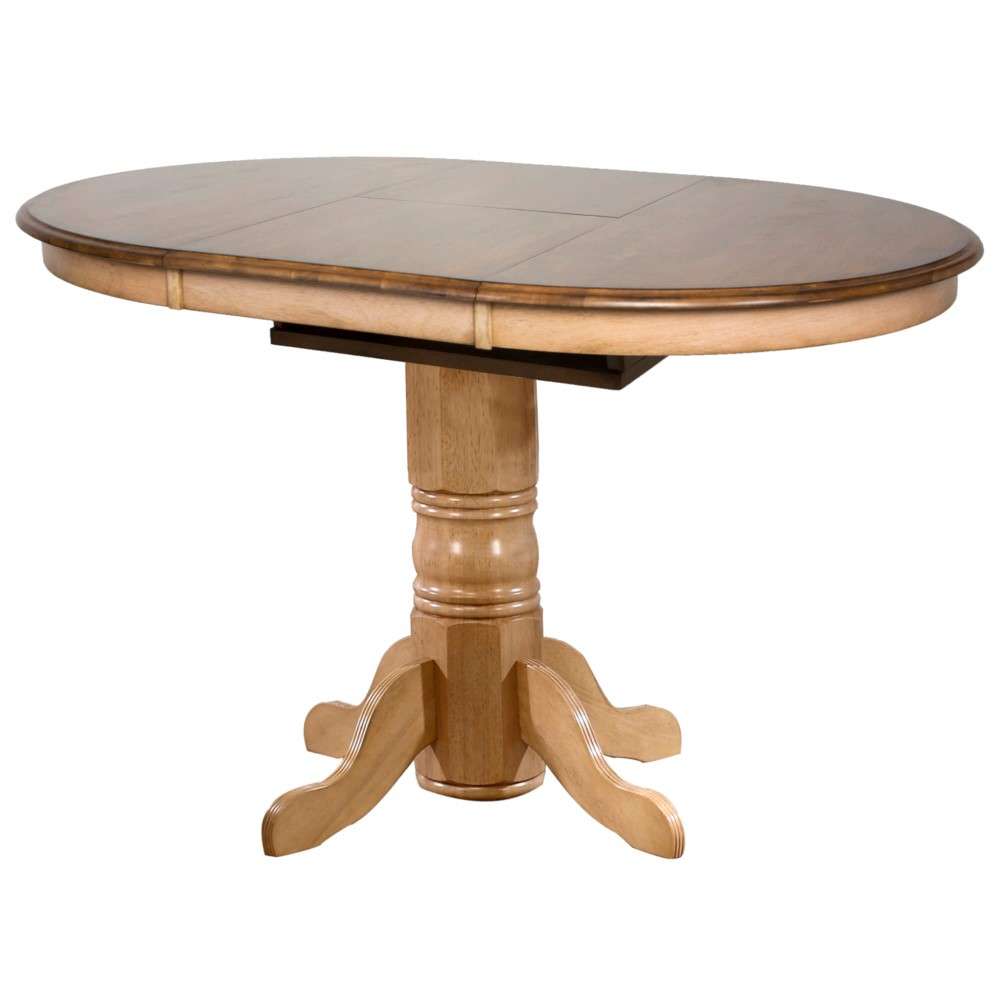 Sunset Trading - 5 Piece Brook Round or Oval Butterfly Leaf Pub Table Set with Fancy Slat Stools - DLU-BR4260CB-B70-PW5PC veiw 2