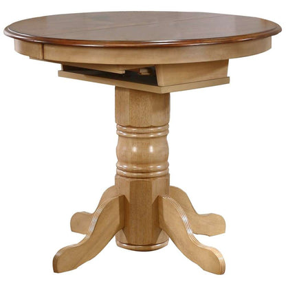 Sunset Trading - 5 Piece Brook Round or Oval Butterfly Leaf Pub Table Set with Fancy Slat Stools - DLU-BR4260CB-B70-PW5PC veiw 3