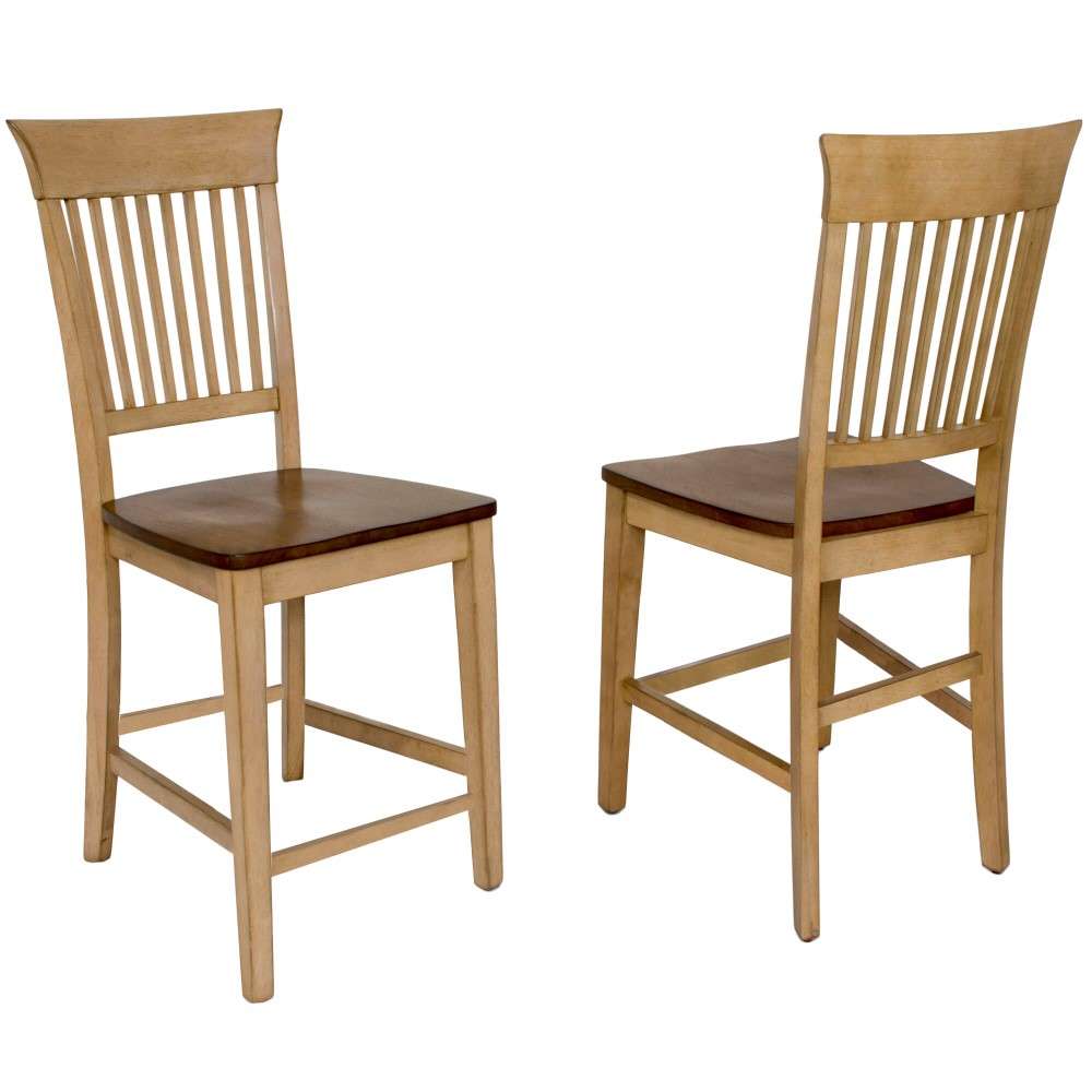 Sunset Trading - 5 Piece Brook Round or Oval Butterfly Leaf Pub Table Set with Fancy Slat Stools - DLU-BR4260CB-B70-PW5PC veiw 4