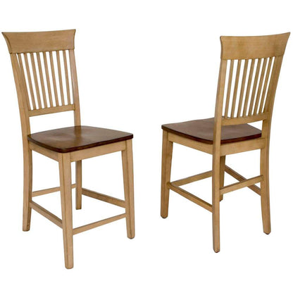 Sunset Trading - 5 Piece Brook Round or Oval Butterfly Leaf Pub Table Set with Fancy Slat Stools - DLU-BR4260CB-B70-PW5PC veiw 4