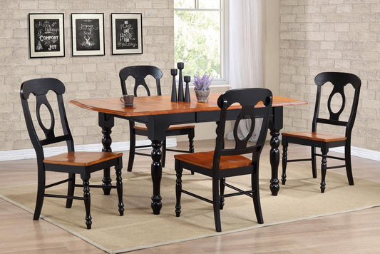 Sunset Trading - 5 Piece Drop Leaf Extension Dining Table Set with Napoleon Chairs - DLU-TDX3472-C50-BCH5PC veiw 1