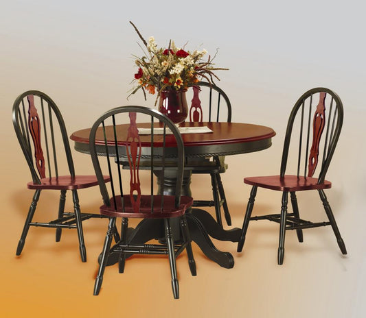 Sunset Trading - 5 Piece Pedestal Butterfly Leaf Dining Set with Keyhole Chairs - DLU-TBX4866-124S-BCH5PC veiw 1
