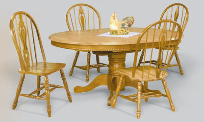 Sunset Trading - 5 Piece Pedestal Butterfly Leaf Dining Set with Keyhole Chairs - DLU-TBX4866-124S-LO5PC veiw 1