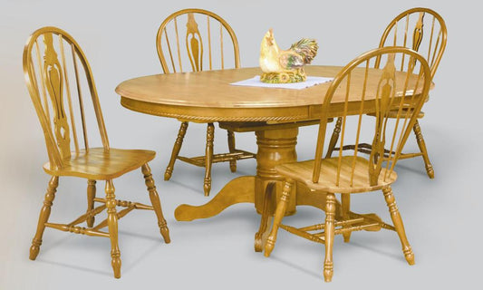 Sunset Trading - 5 Piece Pedestal Butterfly Leaf Dining Set with Keyhole Chairs - DLU-TBX4866-124S-LO5PC veiw 1