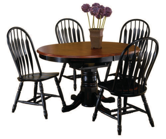 Sunset Trading - 5 Piece Pedestal Dining Set with Comfort Back Chairs - DLU-TBX4266-4130-AB5PC veiw 1