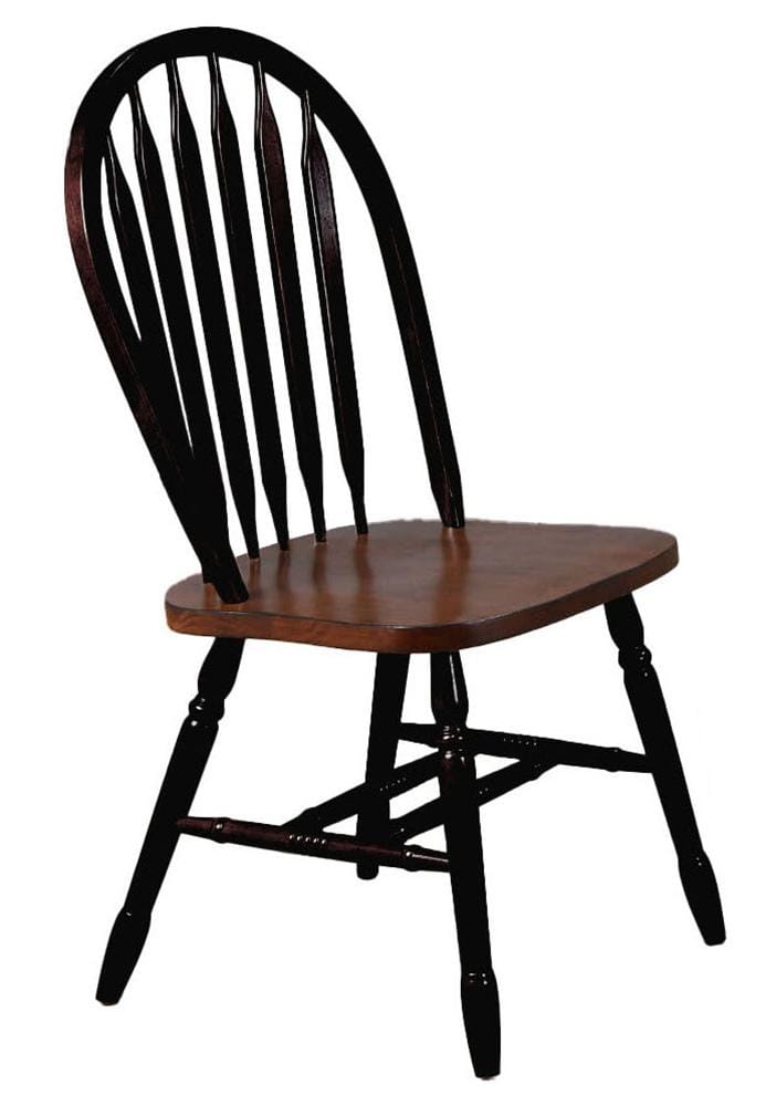 Sunset Trading - 5PC 60in Rectangular Extendable Wood Dining Set  - Antique Black with Cherry Rub Through and Chestnut Brown - PK-3660CT-820CM-BCH5P veiw 6