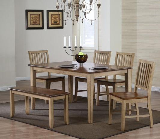 Sunset Trading - 6 Piece Brook Rectangular Dining Set with Bench - DLU-BR3660-C60-BNPW6PC veiw 1