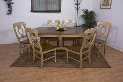 Sunset Trading - 7 Piece Brook Double Pedestal Extension Dining Set with Napoleon Chairs - DLU-BR4296-C50-PW7PC veiw 1