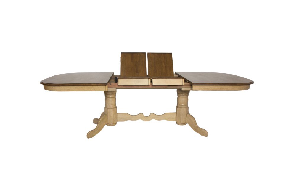 Sunset Trading - 7 Piece Brook Double Pedestal Extension Dining Set with Napoleon Chairs - DLU-BR4296-C50-PW7PC veiw 3